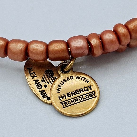 Alex & Ani Bracelet Charm Wrap VTG 66 Savannah Primal Spirit Russian Gold Orange - Picture 2 of 10